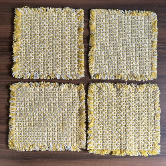 Set Of 6 Vintage Weavers Homespun 8-1/2 x 7 " Coaster Petite Napkin - Picture 4 of 8